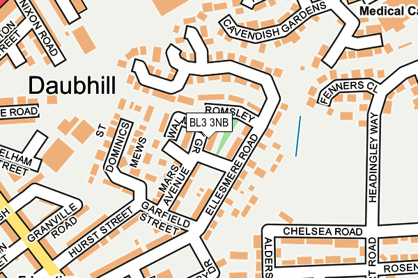 BL3 3NB map - OS OpenMap – Local (Ordnance Survey)