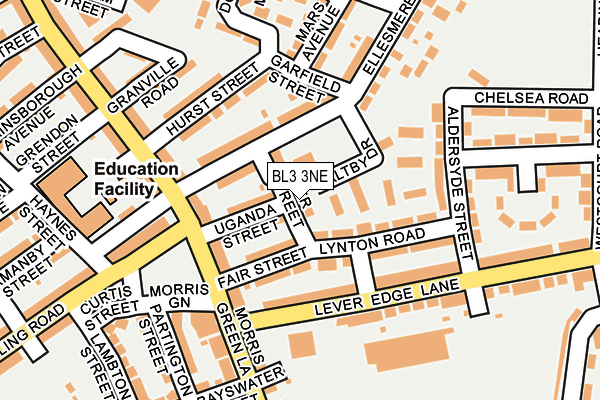 BL3 3NE map - OS OpenMap – Local (Ordnance Survey)