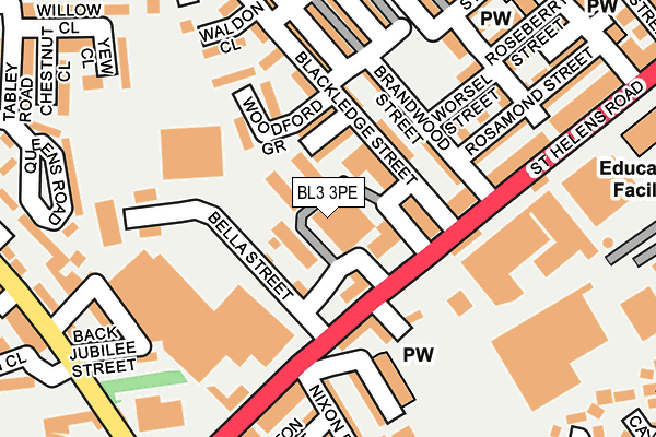 BL3 3PE map - OS OpenMap – Local (Ordnance Survey)