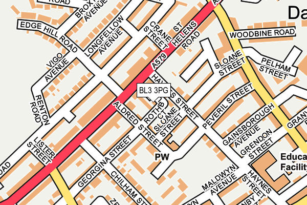 BL3 3PG map - OS OpenMap – Local (Ordnance Survey)