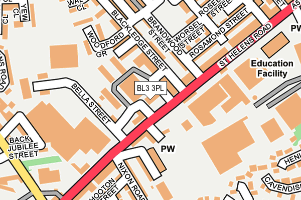 BL3 3PL map - OS OpenMap – Local (Ordnance Survey)