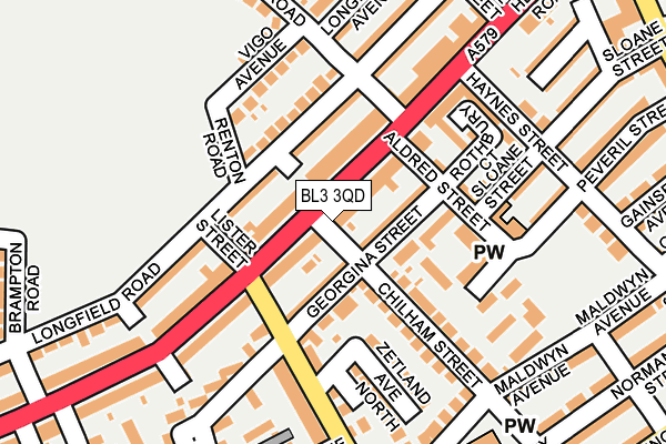 BL3 3QD map - OS OpenMap – Local (Ordnance Survey)