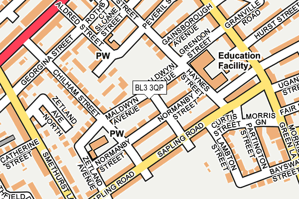 BL3 3QP map - OS OpenMap – Local (Ordnance Survey)