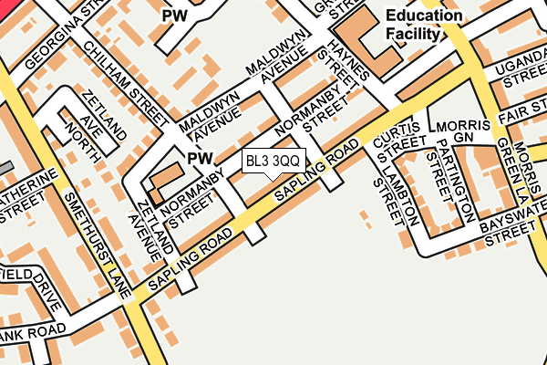 BL3 3QQ map - OS OpenMap – Local (Ordnance Survey)
