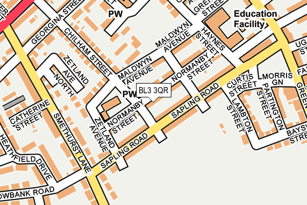 BL3 3QR map - OS OpenMap – Local (Ordnance Survey)