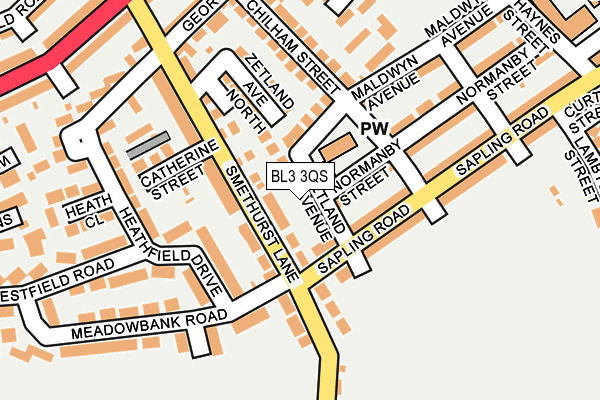 BL3 3QS map - OS OpenMap – Local (Ordnance Survey)
