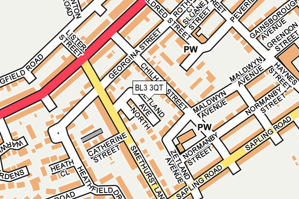 BL3 3QT map - OS OpenMap – Local (Ordnance Survey)