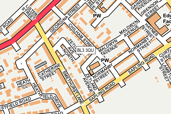 BL3 3QU map - OS OpenMap – Local (Ordnance Survey)