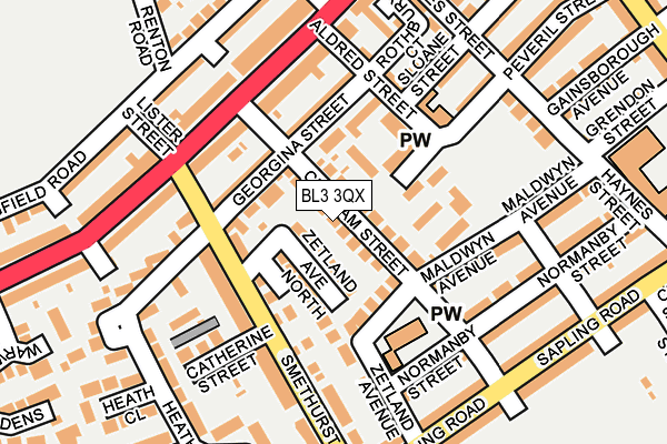 BL3 3QX map - OS OpenMap – Local (Ordnance Survey)
