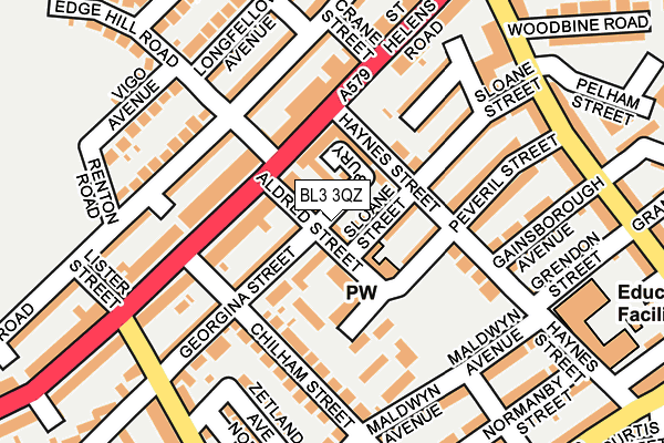 BL3 3QZ map - OS OpenMap – Local (Ordnance Survey)