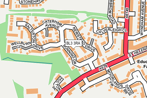 BL3 3RA map - OS OpenMap – Local (Ordnance Survey)