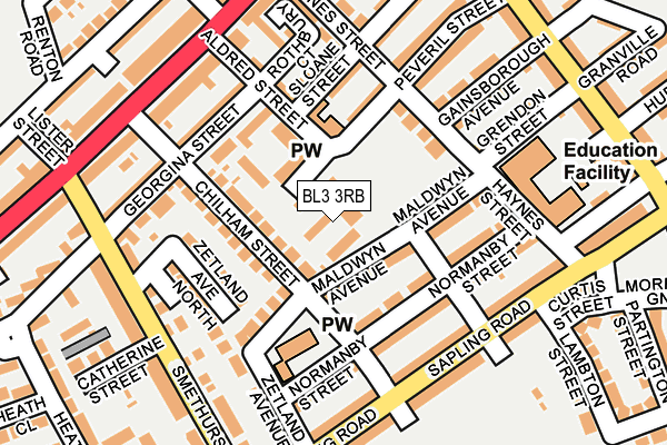 BL3 3RB map - OS OpenMap – Local (Ordnance Survey)