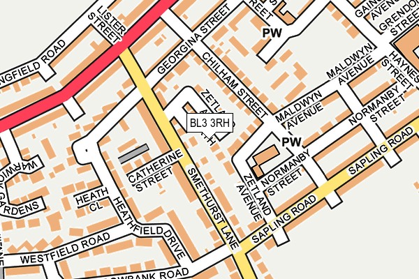 BL3 3RH map - OS OpenMap – Local (Ordnance Survey)