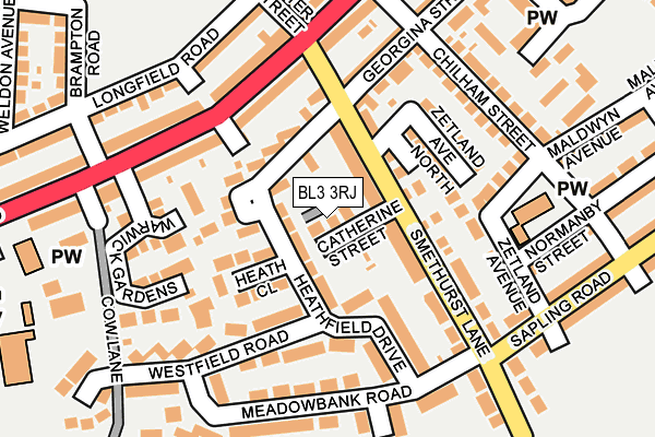 BL3 3RJ map - OS OpenMap – Local (Ordnance Survey)