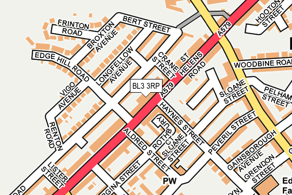 BL3 3RP map - OS OpenMap – Local (Ordnance Survey)