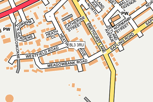 BL3 3RU map - OS OpenMap – Local (Ordnance Survey)