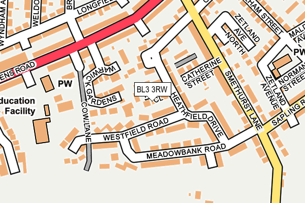 BL3 3RW map - OS OpenMap – Local (Ordnance Survey)