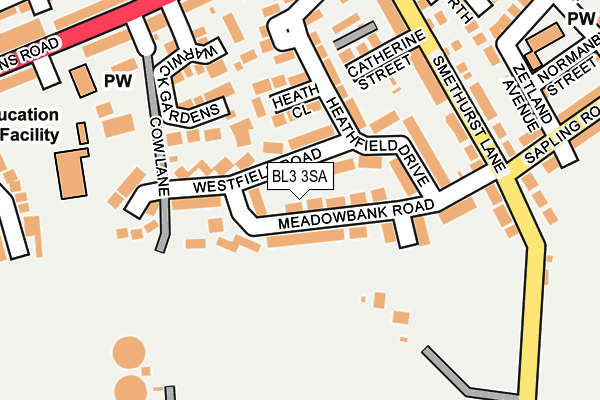 BL3 3SA map - OS OpenMap – Local (Ordnance Survey)
