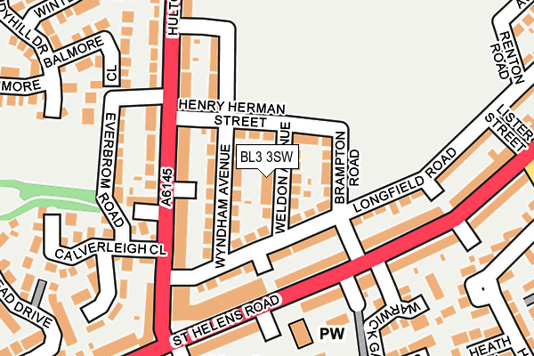 BL3 3SW map - OS OpenMap – Local (Ordnance Survey)