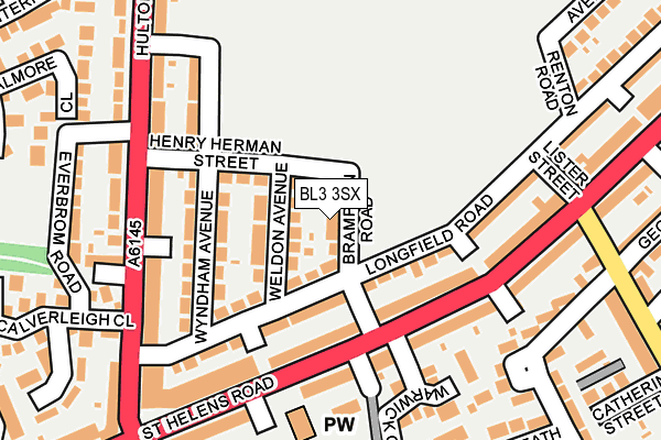 BL3 3SX map - OS OpenMap – Local (Ordnance Survey)
