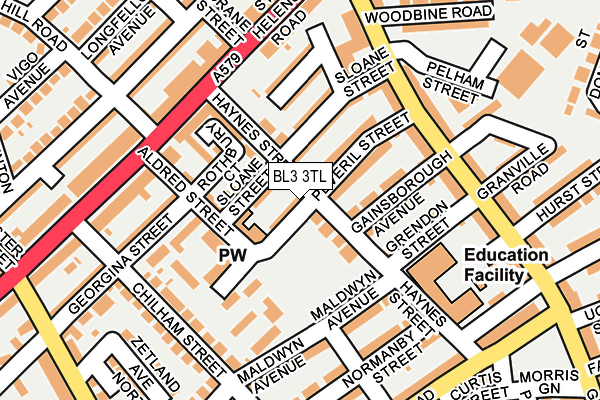 BL3 3TL map - OS OpenMap – Local (Ordnance Survey)