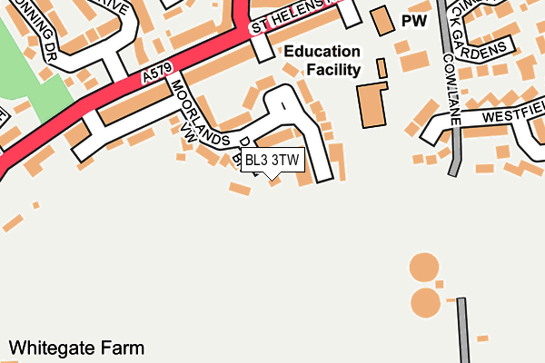 BL3 3TW map - OS OpenMap – Local (Ordnance Survey)