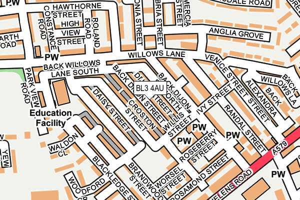 BL3 4AU map - OS OpenMap – Local (Ordnance Survey)