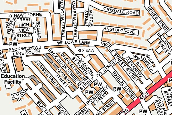 BL3 4AW map - OS OpenMap – Local (Ordnance Survey)