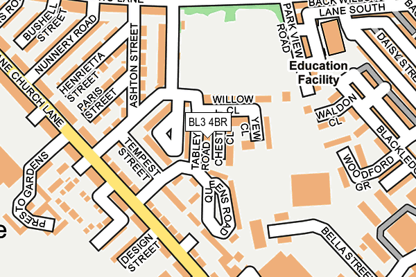 BL3 4BR map - OS OpenMap – Local (Ordnance Survey)