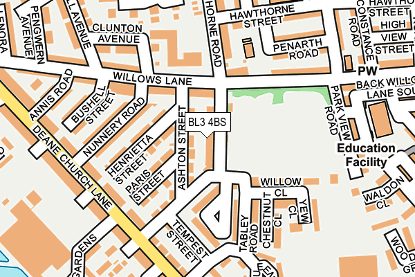 BL3 4BS map - OS OpenMap – Local (Ordnance Survey)