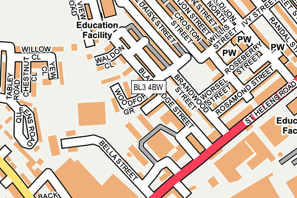 BL3 4BW map - OS OpenMap – Local (Ordnance Survey)
