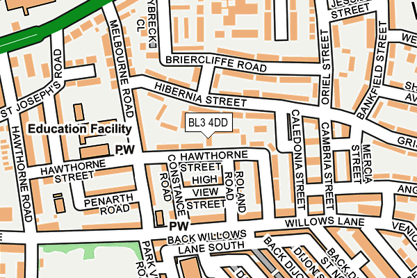 BL3 4DD map - OS OpenMap – Local (Ordnance Survey)