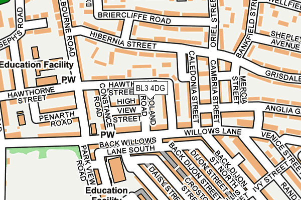 BL3 4DG map - OS OpenMap – Local (Ordnance Survey)