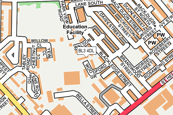BL3 4DL map - OS OpenMap – Local (Ordnance Survey)