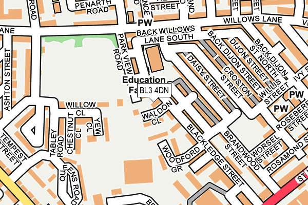 BL3 4DN map - OS OpenMap – Local (Ordnance Survey)