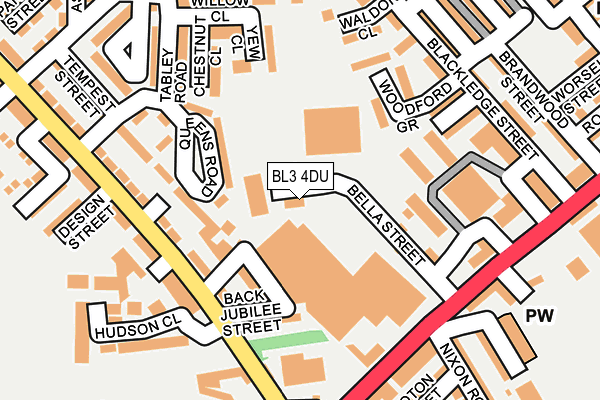 BL3 4DU map - OS OpenMap – Local (Ordnance Survey)