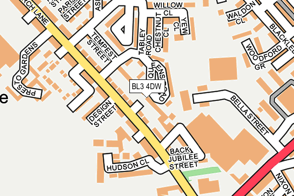BL3 4DW map - OS OpenMap – Local (Ordnance Survey)