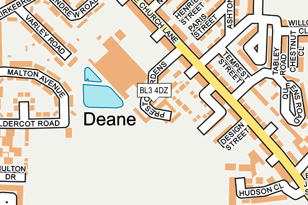 BL3 4DZ map - OS OpenMap – Local (Ordnance Survey)