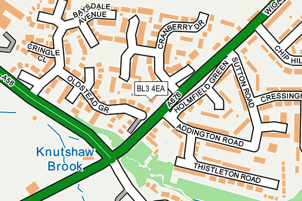 BL3 4EA map - OS OpenMap – Local (Ordnance Survey)