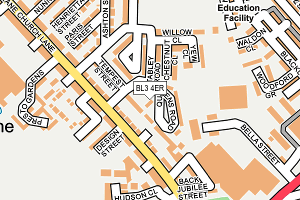 BL3 4ER map - OS OpenMap – Local (Ordnance Survey)