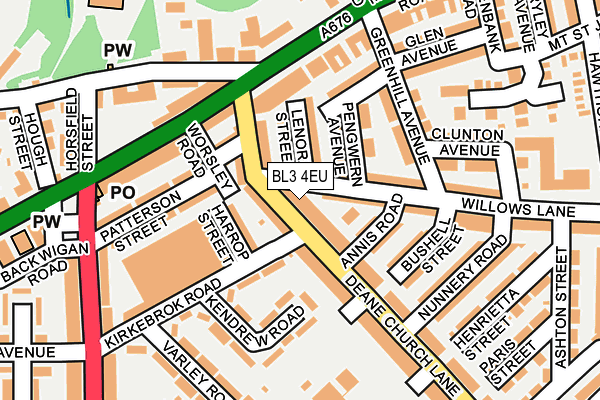 BL3 4EU map - OS OpenMap – Local (Ordnance Survey)