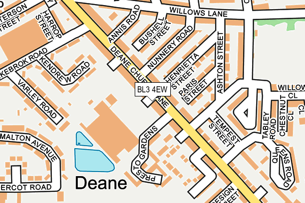 BL3 4EW map - OS OpenMap – Local (Ordnance Survey)