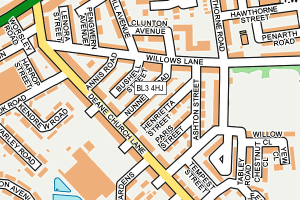BL3 4HJ map - OS OpenMap – Local (Ordnance Survey)