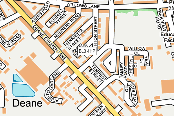 BL3 4HP map - OS OpenMap – Local (Ordnance Survey)