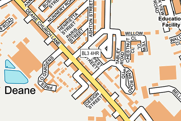 BL3 4HR map - OS OpenMap – Local (Ordnance Survey)