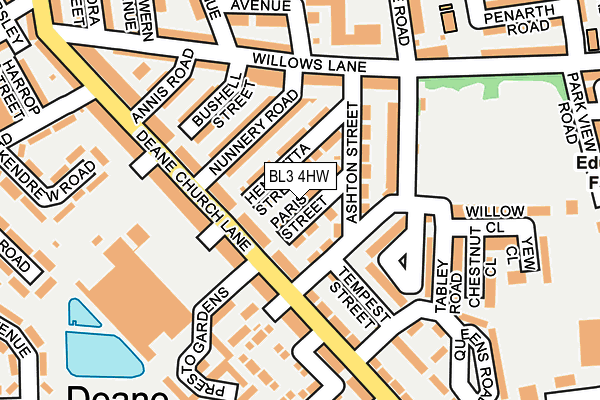 BL3 4HW map - OS OpenMap – Local (Ordnance Survey)