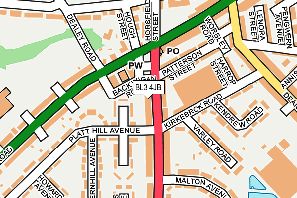 BL3 4JB map - OS OpenMap – Local (Ordnance Survey)