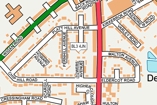 BL3 4JN map - OS OpenMap – Local (Ordnance Survey)