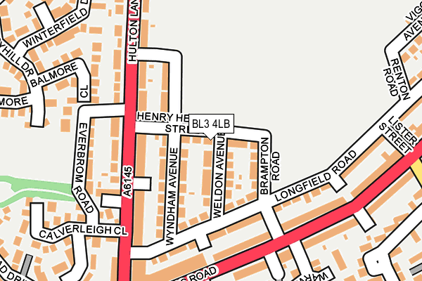 BL3 4LB map - OS OpenMap – Local (Ordnance Survey)