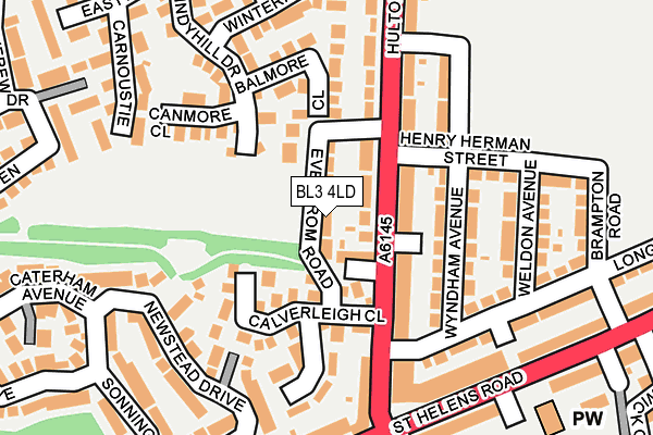 BL3 4LD map - OS OpenMap – Local (Ordnance Survey)
